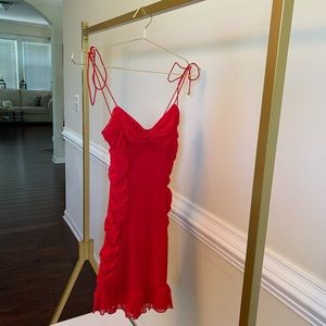 Red Ruched Dress